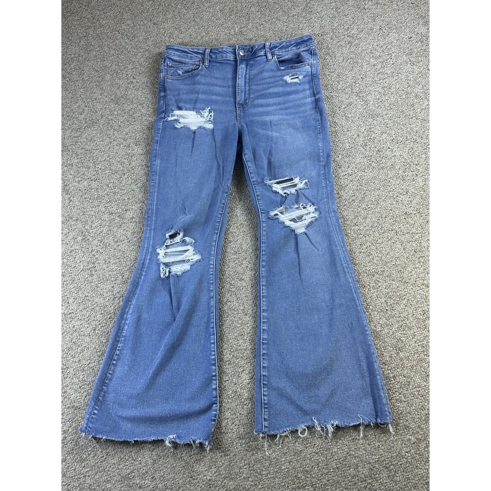 American Eagle Next Level Stretch Women's Hi Rise Flare Jeans 14(Actual 32x30)